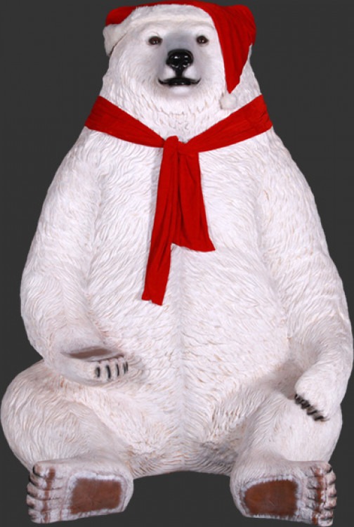 Sitting Polar Bear - Fiberglass